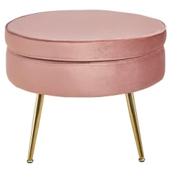 Discount Wohnen Beistellhocker in Rosa Samt - Griffin