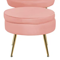 Discount Wohnen Beistellhocker in Rosa Samt - Griffin