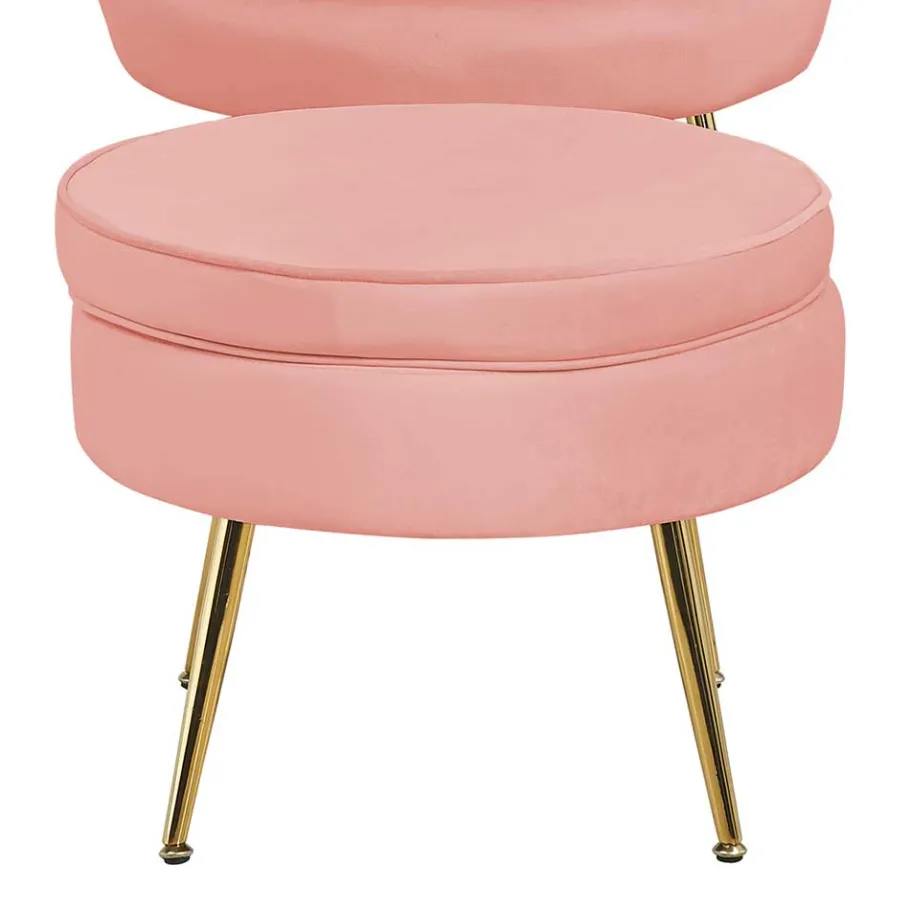 Discount Wohnen Beistellhocker in Rosa Samt - Griffin