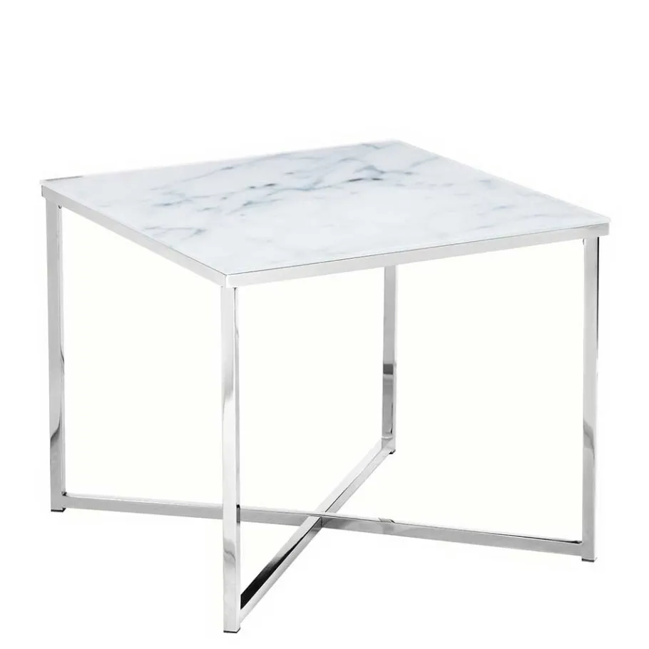 Clearance Wohnen Beistelltisch aus Glas in Marmoroptik - Annike