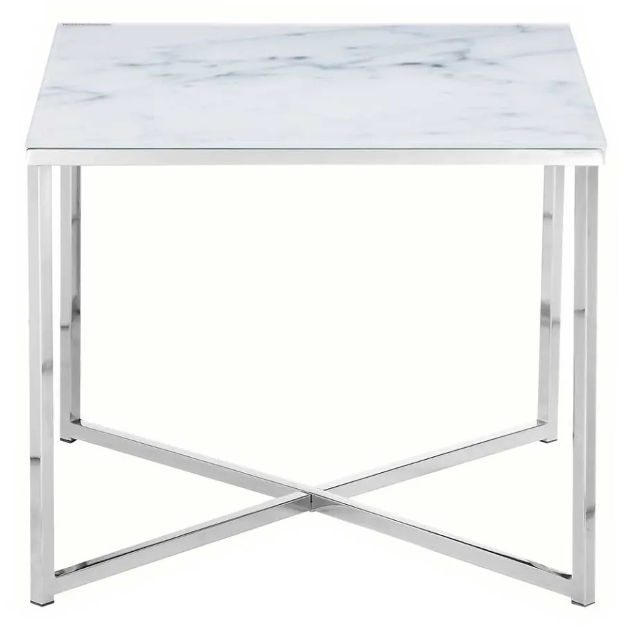 Clearance Wohnen Beistelltisch aus Glas in Marmoroptik - Annike