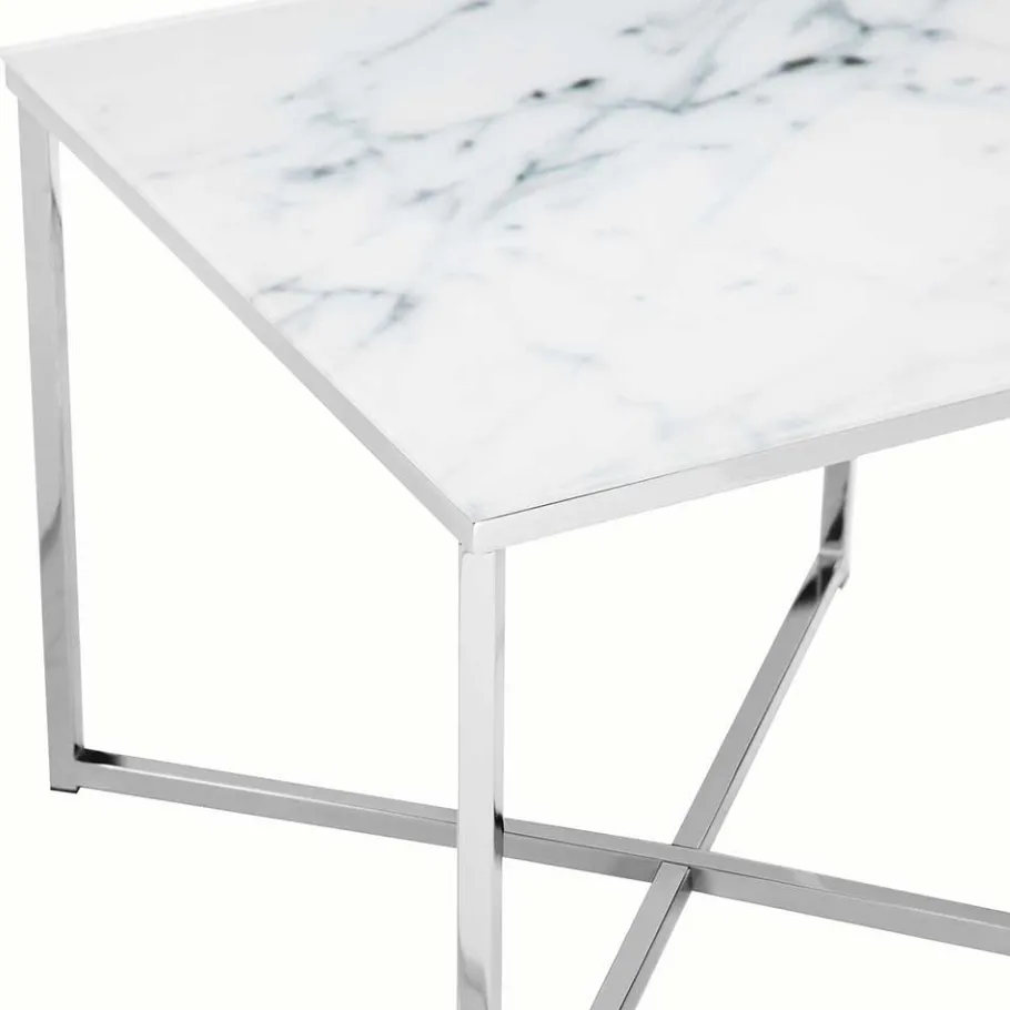 Clearance Wohnen Beistelltisch aus Glas in Marmoroptik - Annike