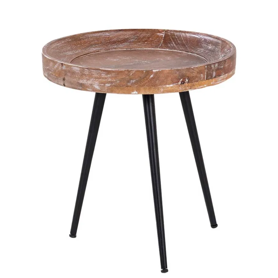 Best Wohnen Beistelltisch aus Mangobaum Holz - Cracks