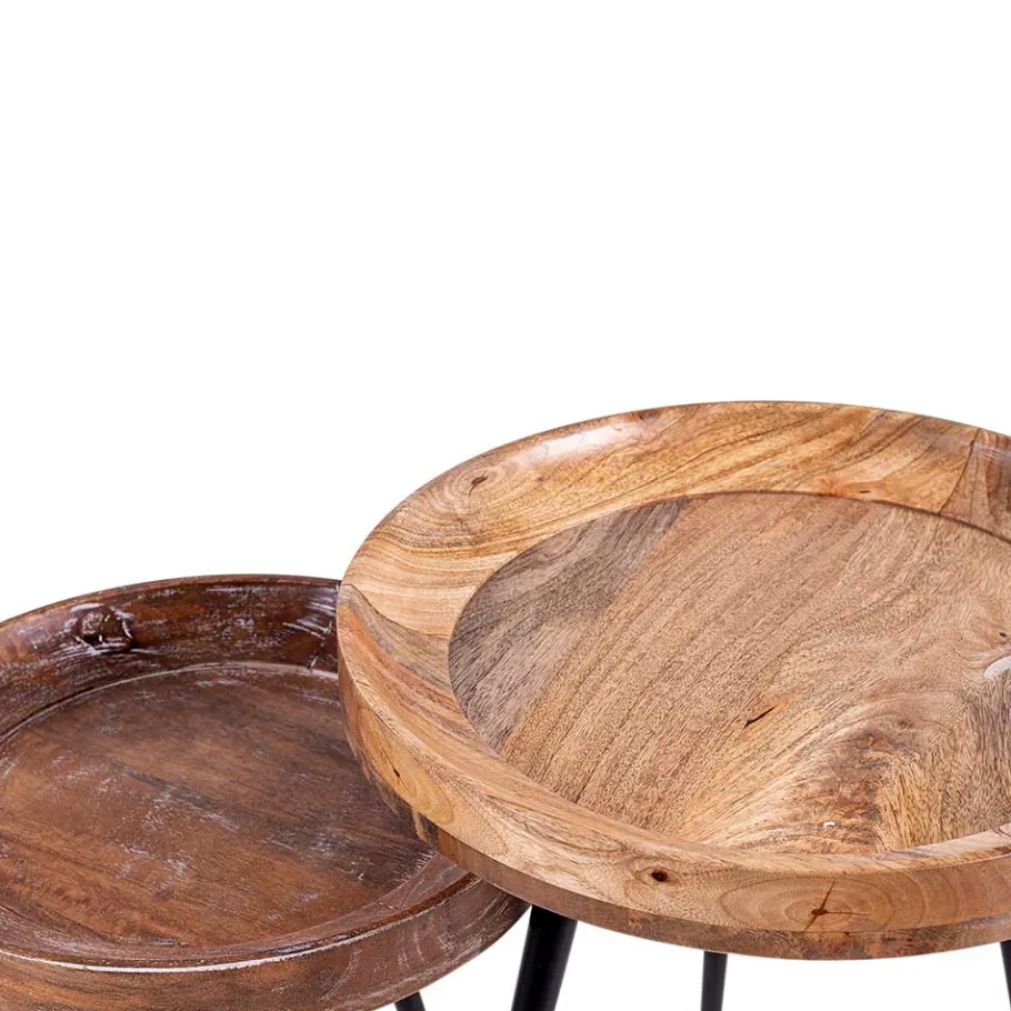 Best Wohnen Beistelltisch aus Mangobaum Holz - Cracks