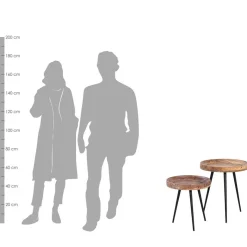 Best Wohnen Beistelltisch aus Mangobaum Holz - Cracks
