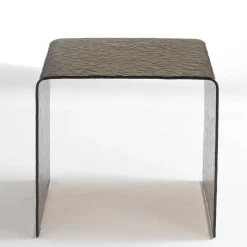 Outlet Wohnen Beistelltisch in Bronze Strukturglas - Mystik