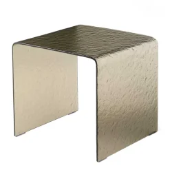 Outlet Wohnen Beistelltisch in Bronze Strukturglas - Mystik