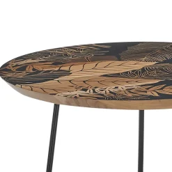 Hot Wohnen Beistelltisch mit Blatt Motiv Druck - Palermo