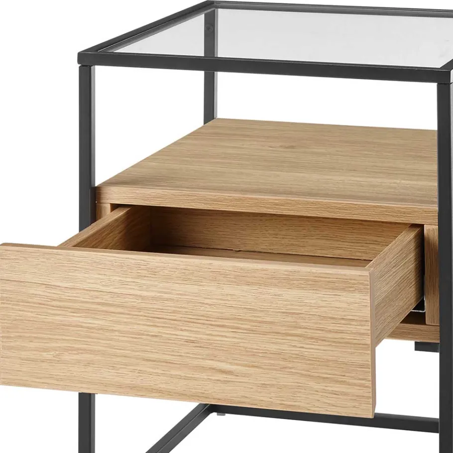 Clearance Wohnen Beistelltisch mit Glasplatte - Vlacondra