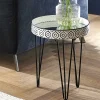 Outlet Wohnen Beistelltisch mit Platte aus Spiegelglas - Elba