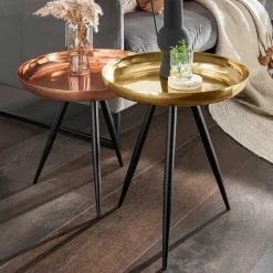 Best Wohnen Beistelltische in Kupfer und Messing - Zyrialo (zweiteilig)