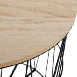 Discount Wohnen Beistelltische in Natur & Schwarz - Jencia (zweiteilig)