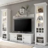 Best Wohnen Beleuchtete Wohnwand Chelles im weißem Landhausstil (vierteilig)