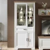 Clearance Wohnen Beleuchteter Vitrinenschrank im Country Style - Sinolita