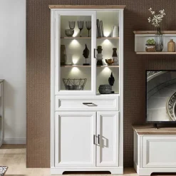 Clearance Wohnen Beleuchteter Vitrinenschrank im Country Style - Sinolita
