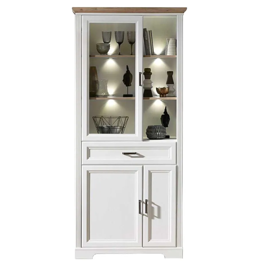 Clearance Wohnen Beleuchteter Vitrinenschrank im Country Style - Sinolita