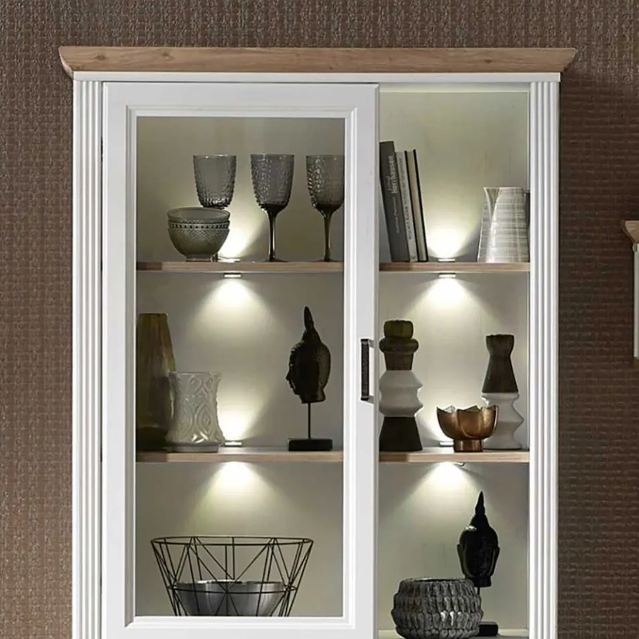 Clearance Wohnen Beleuchteter Vitrinenschrank im Country Style - Sinolita