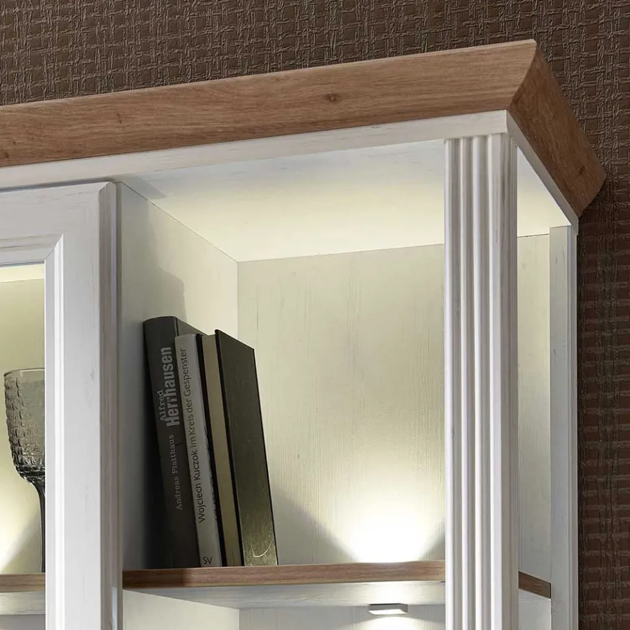 Clearance Wohnen Beleuchteter Vitrinenschrank im Country Style - Sinolita