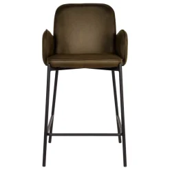 Clearance Wohnen Bequemer Barstuhl in Oliv Grün Microfaser - Gesehia (2er Set)