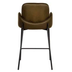 Clearance Wohnen Bequemer Barstuhl in Oliv Grün Microfaser - Gesehia (2er Set)