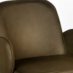 Clearance Wohnen Bequemer Barstuhl in Oliv Grün Microfaser - Gesehia (2er Set)