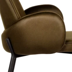 Clearance Wohnen Bequemer Barstuhl in Oliv Grün Microfaser - Gesehia (2er Set)