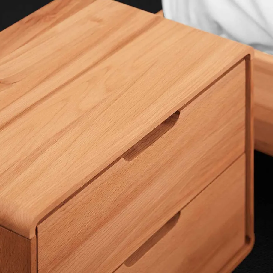 Outlet Wohnen Überlänge Holzbett & Nachttische - Junola II (dreiteilig)