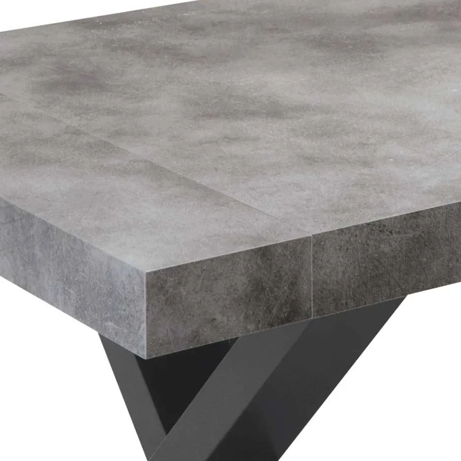 Clearance Wohnen Betonoptik Ausziehtisch mit zwei Einlegeplatten - Relisa
