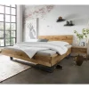 Outlet Wohnen Bett & Nachtkommoden aus Wildeiche - Aryvano (dreiteilig)