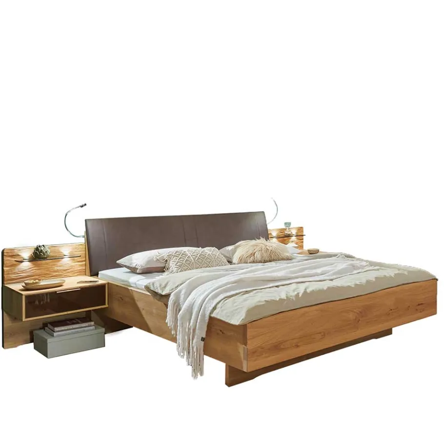 Best Wohnen Bett & Nachtkommoden Kombi - Silberto (dreiteilig)