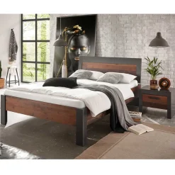 Clearance Wohnen Bett & Nachttisch Kombination - Timuras (zweiteilig)