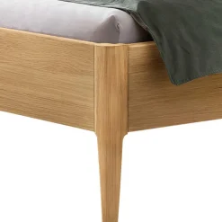 Outlet Wohnen Bett aus Massivholz Eiche Hell - Borna