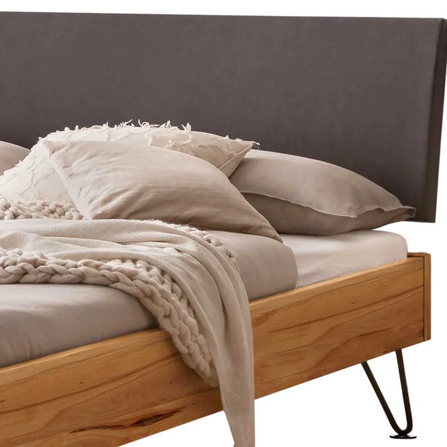 Clearance Wohnen Bett aus Massivholz Wildbuche geölt - Francais