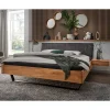 Discount Wohnen Bett aus Wildeiche & Stoff & Metall - Narcissa