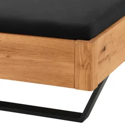 Discount Wohnen Bett aus Wildeiche & Stoff & Metall - Narcissa
