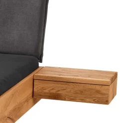 Discount Wohnen Bett aus Wildeiche & Stoff & Metall - Narcissa