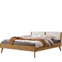 Best Wohnen Bett aus Wildeiche mit Kunstleder - Cubus