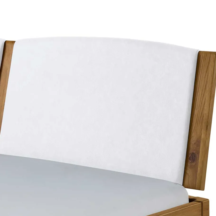 Best Wohnen Bett aus Wildeiche mit Kunstleder - Cubus