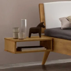 Best Wohnen Bett aus Wildeiche mit Kunstleder - Cubus