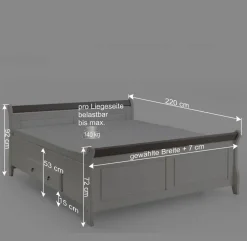 Best Wohnen Bett Caneon in Weiß Grau