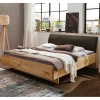 Online Wohnen Bett in Eiche Bianco & Dunkelbraun - Vutonia