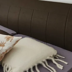 Online Wohnen Bett in Eiche Bianco & Dunkelbraun - Vutonia