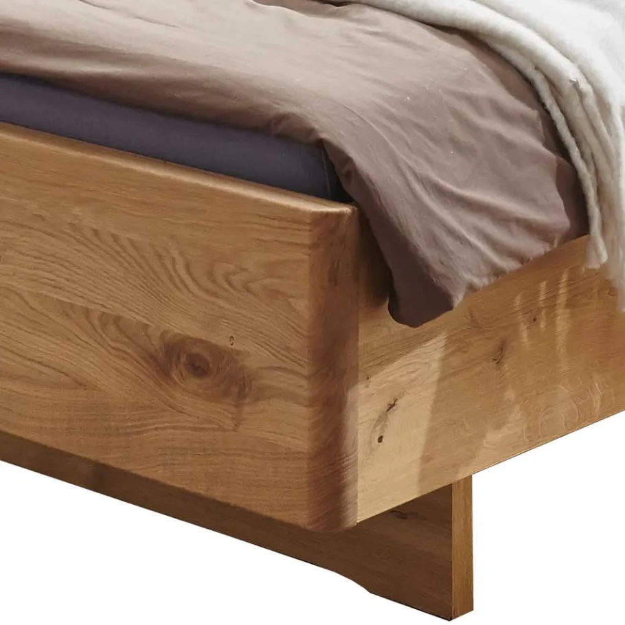 Online Wohnen Bett in Eiche Bianco & Dunkelbraun - Vutonia