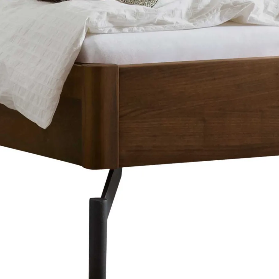 Best Wohnen Bett in Nussbaum Braun & Anthrazit - Ayero (dreiteilig)