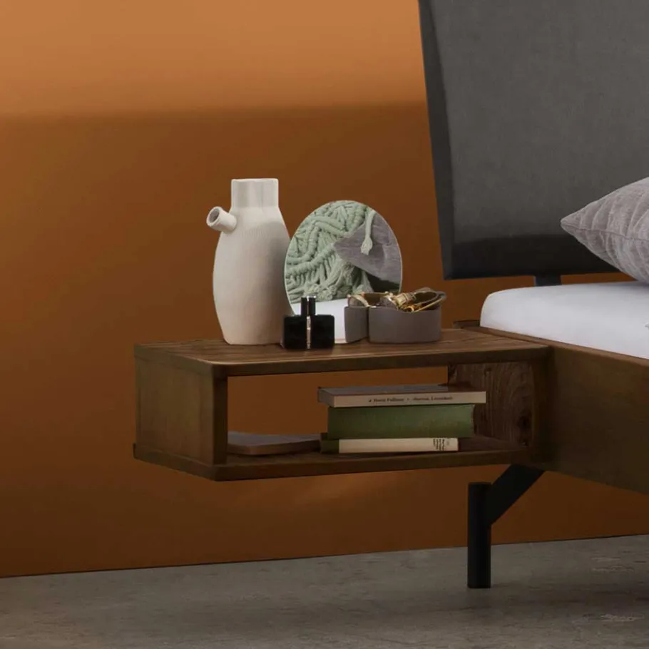 Best Wohnen Bett in Nussbaum Braun & Anthrazit - Ayero (dreiteilig)