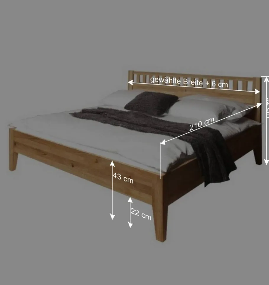 Best Wohnen Bett Masdamos aus Wildeiche Massivholz