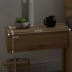 Discount Wohnen Bett mit vier Schubladen aus Wildeiche - Zennian (dreiteilig)
