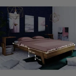 Online Wohnen Bett ohne Kopfteil & Nachttische - Hardus (dreiteilig)