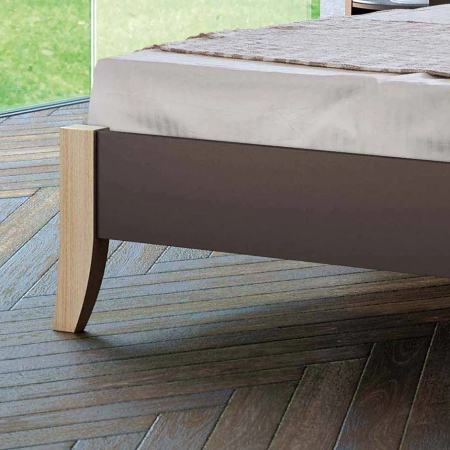 Discount Wohnen Bett Ternin in Braun Stahl