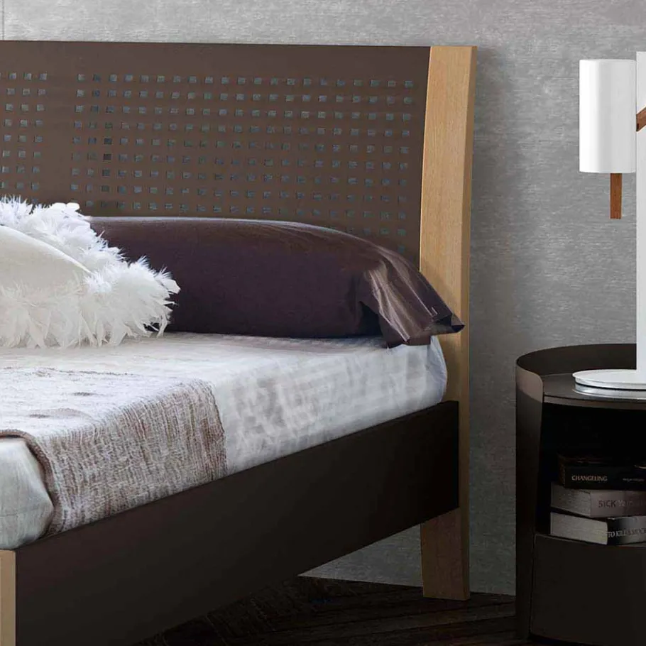 Discount Wohnen Bett Ternin in Braun Stahl